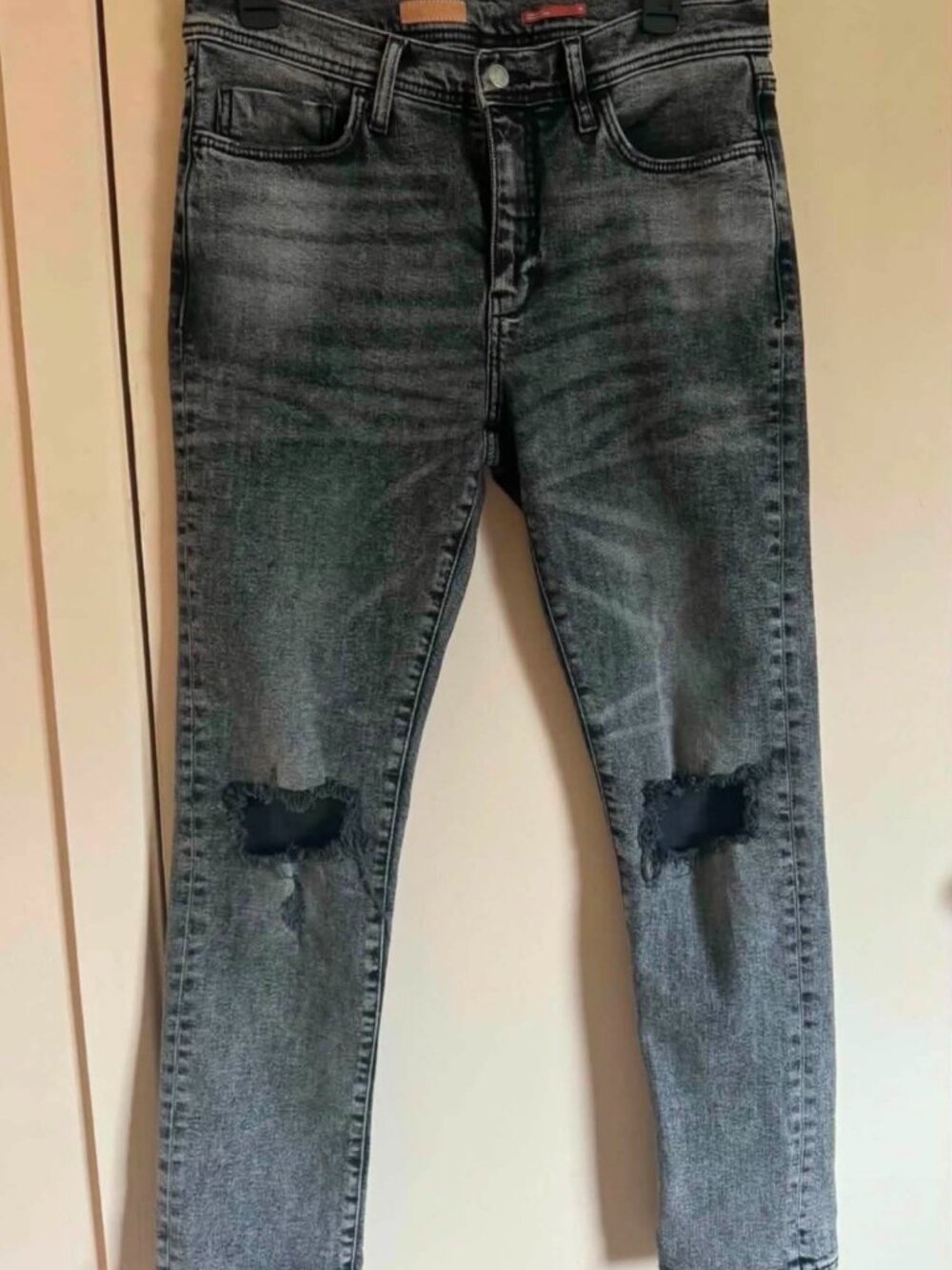 PILCRO by Anthropologie Slim Boyfriend Distressed by Dark Gray Jeans S-29